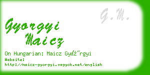 gyorgyi maicz business card